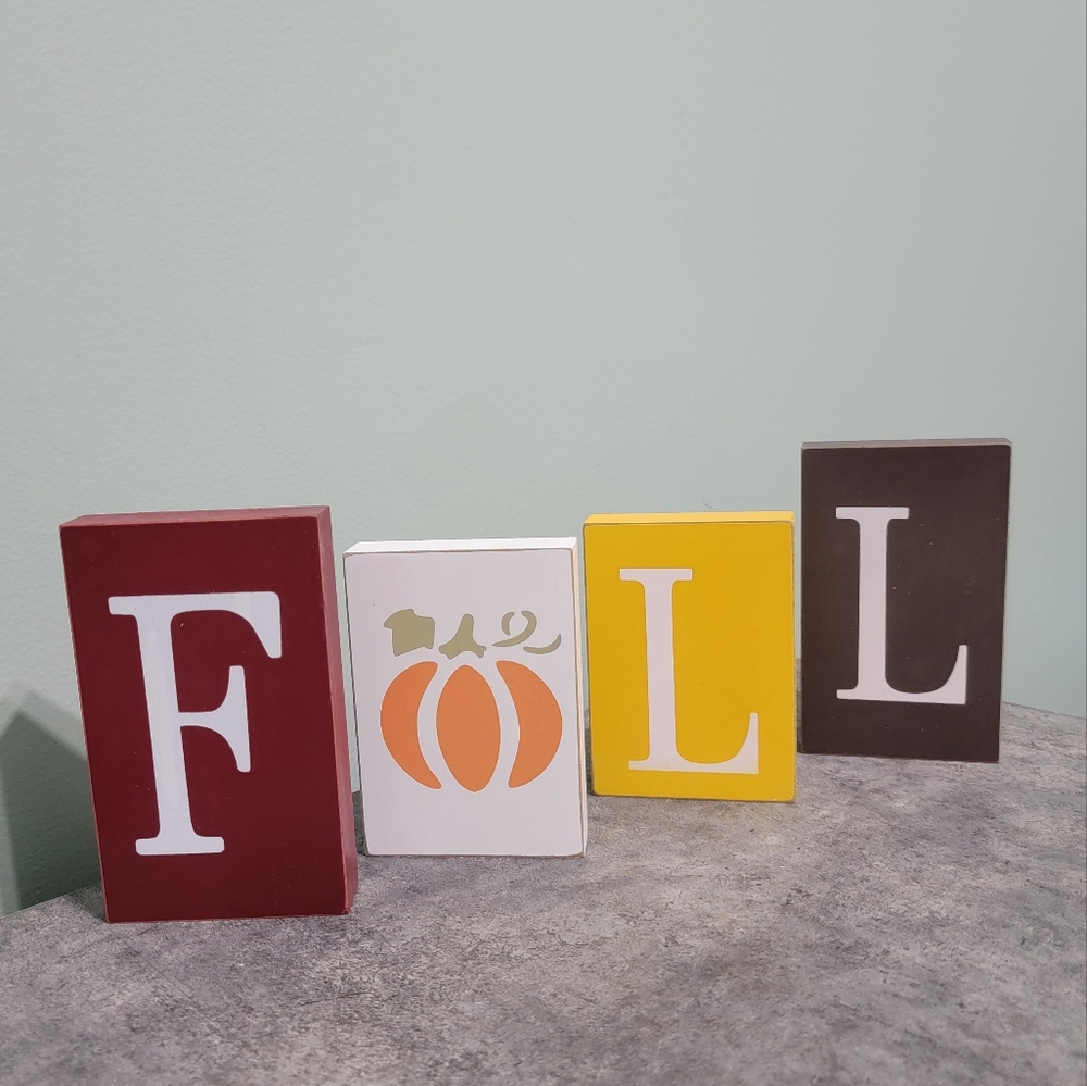 Set of 4 Free Standing Fall Signs Rustic‎ Table Decor Thanksgiving - Picture 9 of 9